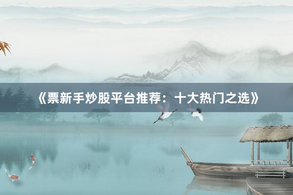 《票新手炒股平台推荐：十大热门之选》