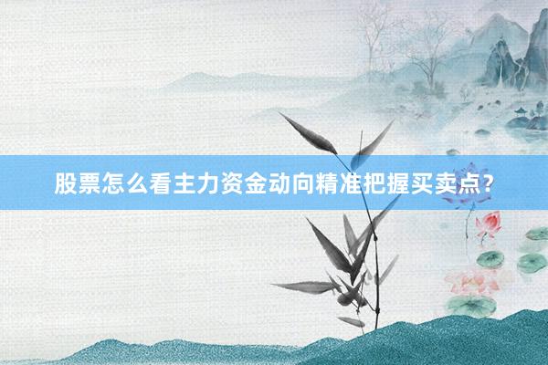 股票怎么看主力资金动向精准把握买卖点？