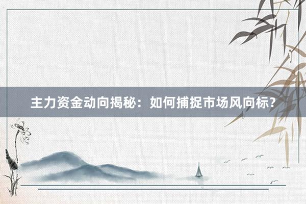 主力资金动向揭秘：如何捕捉市场风向标？