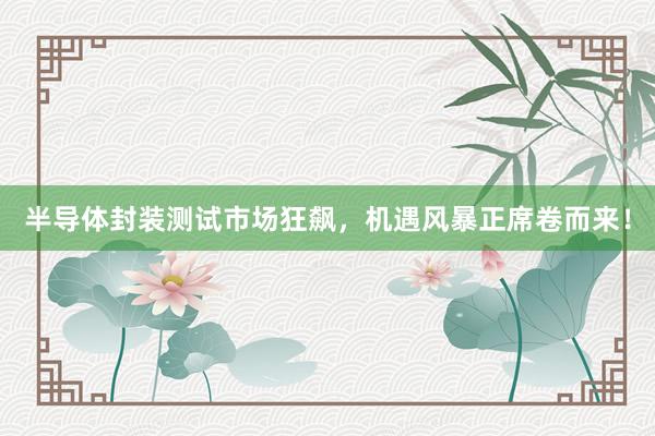 半导体封装测试市场狂飙，机遇风暴正席卷而来！
