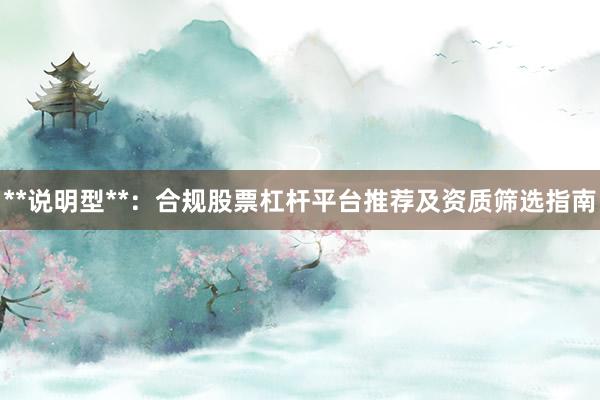 **说明型**：合规股票杠杆平台推荐及资质筛选指南