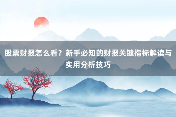股票财报怎么看？新手必知的财报关键指标解读与实用分析技巧