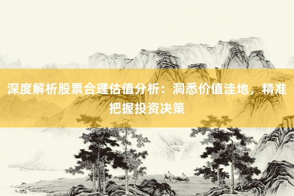 深度解析股票合理估值分析：洞悉价值洼地，精准把握投资决策